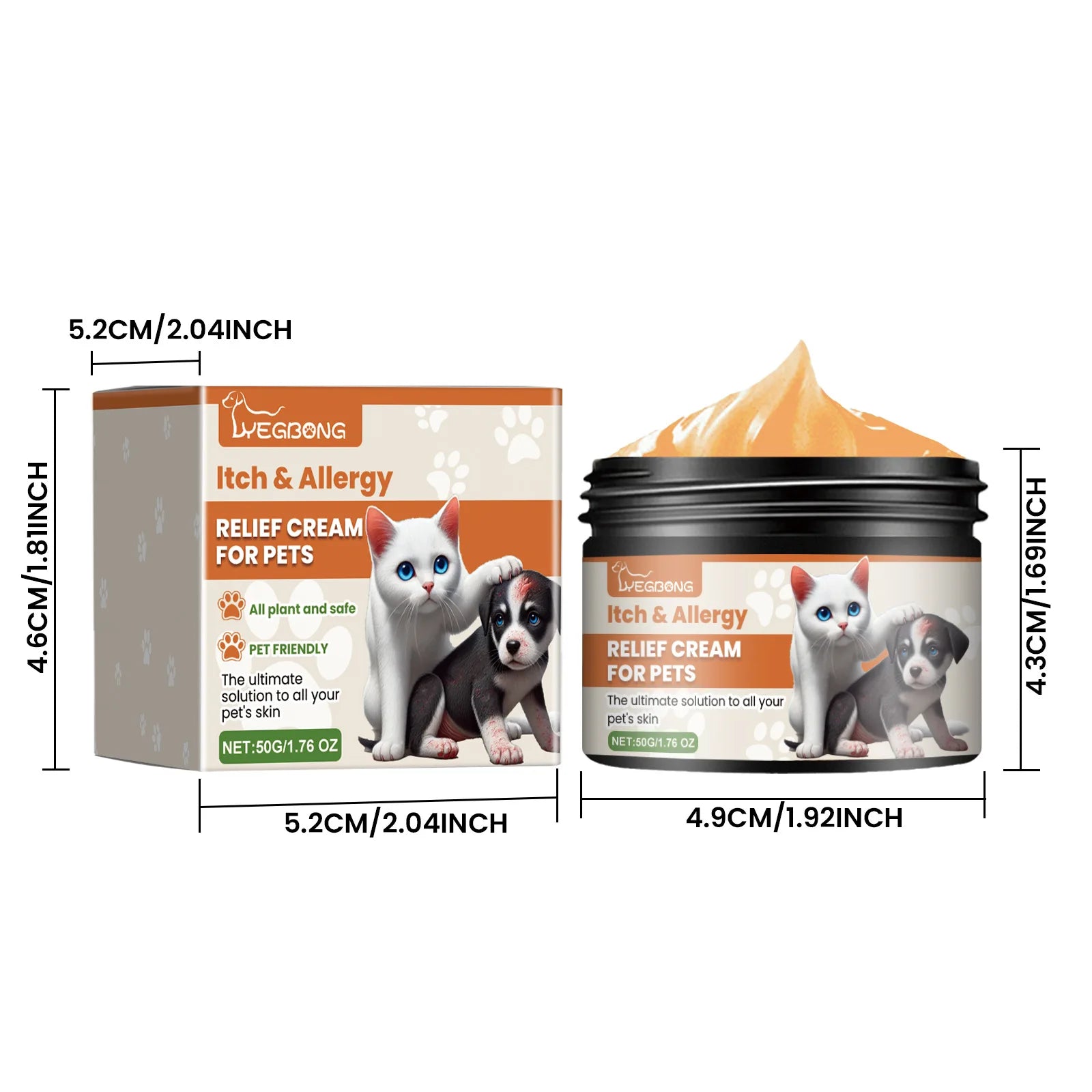 Yegbong Pet Skin Care Cream – Itch Relief & Ringworm Treatment for Dogs & Cats